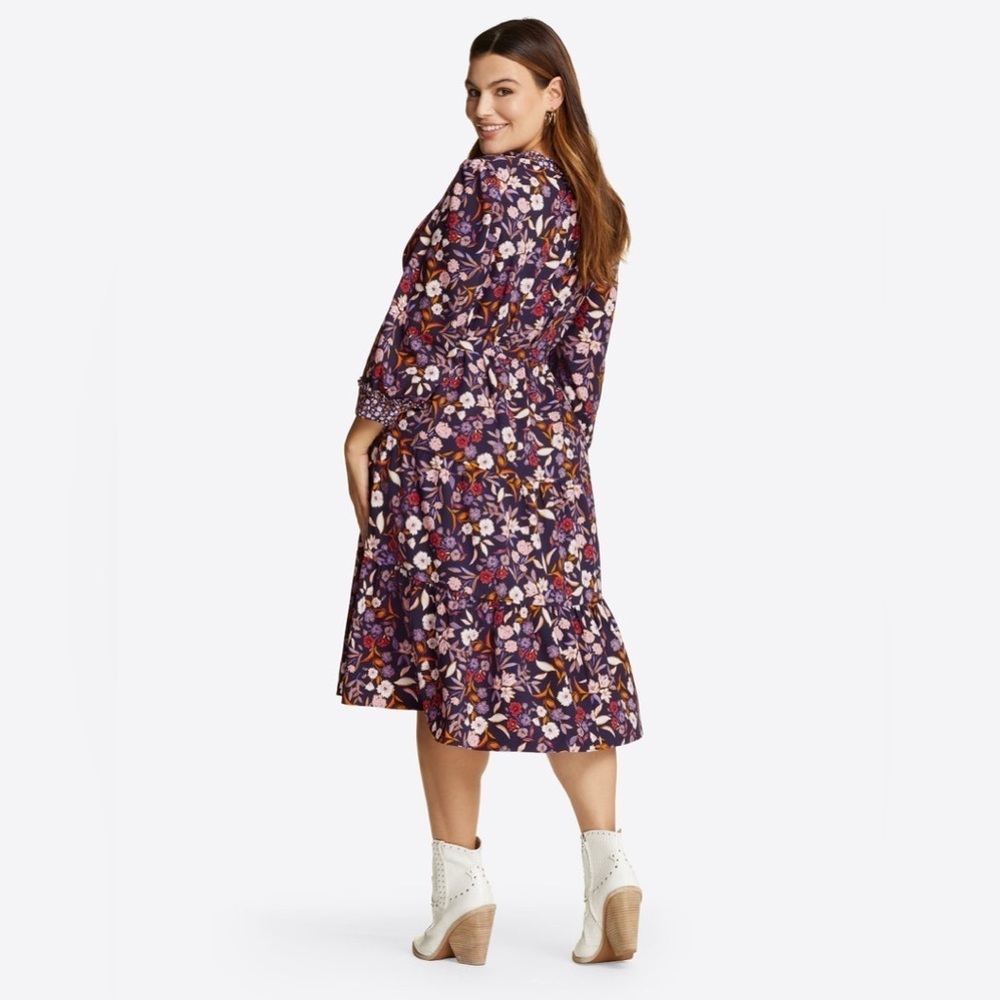 Draper James Loretta Shirtdress In Painterly Floral - Picture 8 of 11